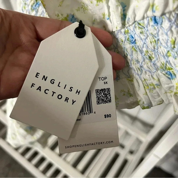 NWT English Factory Floral Smocked Top - Size 3X - Picture 5 of 6